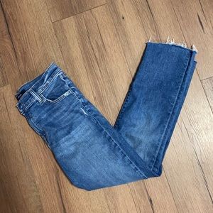 J Brand Ruby High Rise Raw Hem Cropped Jean